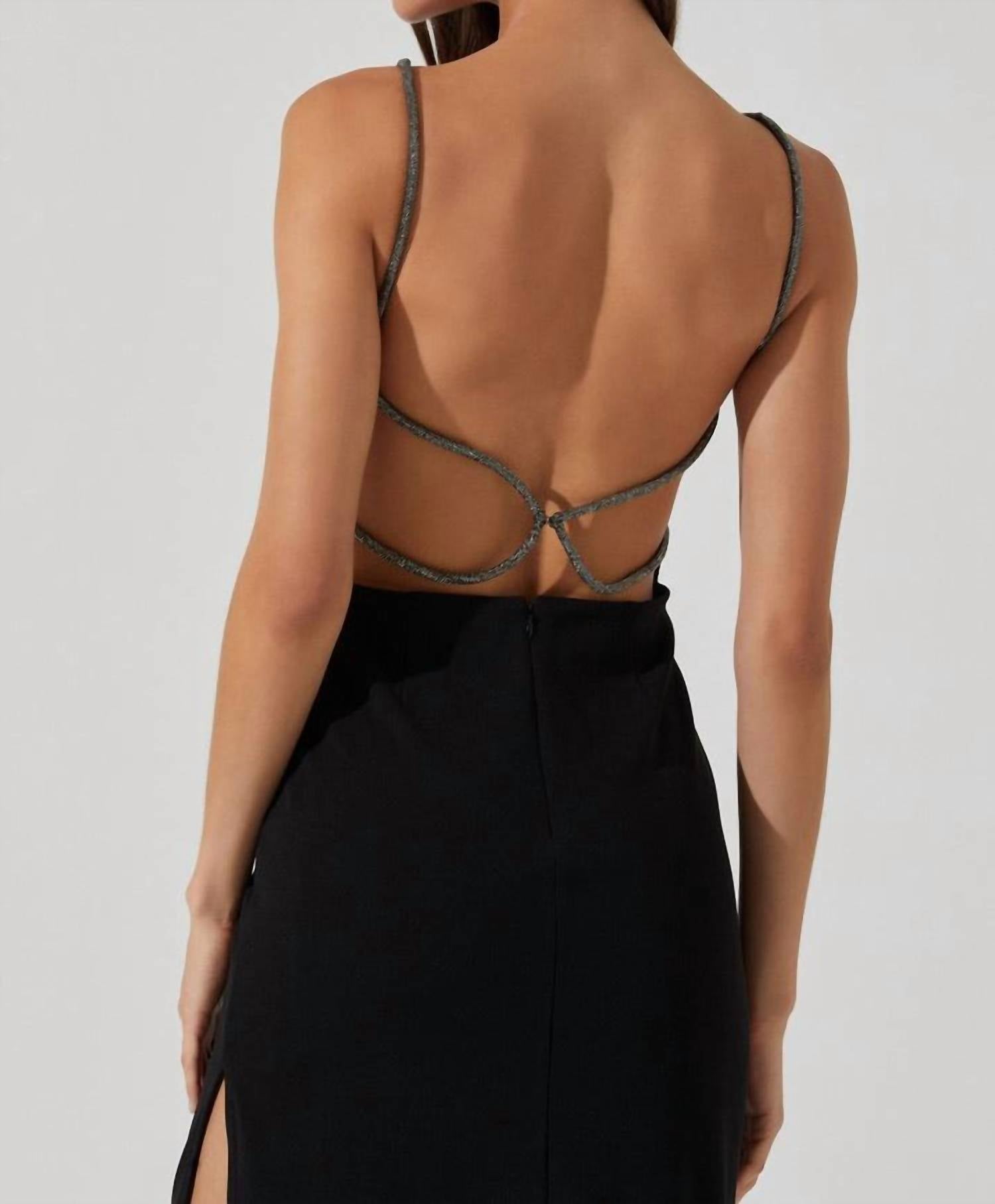 Astr - Elizsa Rhinestone Strap Midi Dress