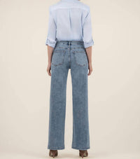 KUT FROM THE KLOTH Jean High Rise Wide Leg Jean in enforce - women's pants - detail view