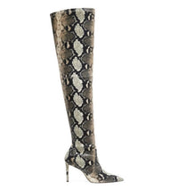 STUART WEITZMAN Women's Ultrastuart 100 Roccia Stretch Boots in beige - women's shoe - detail view