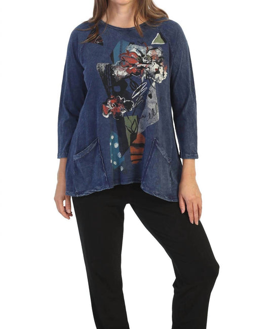 Jess & Jane - Melissa Mineral Washed Patch Pocket Cotton Top