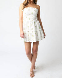 Olivaceous - Kendra Strapless Floral Dress