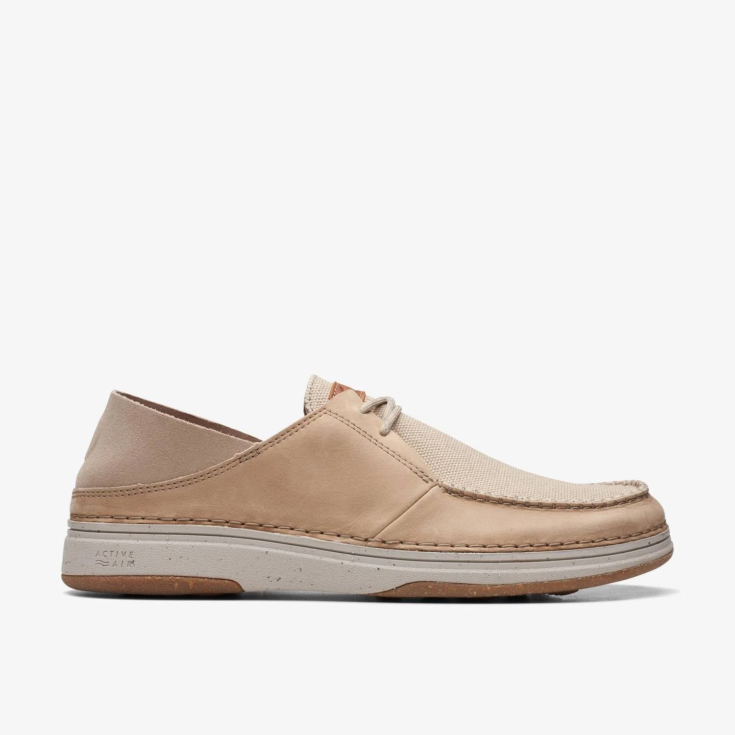 Clarks Men's Nature 5 Moc Shoes in sand - men's loafer - detail view