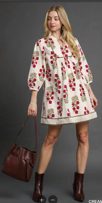 Umgee - Printed Babydoll Mini Dress