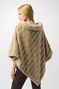 Joseph Ribkoff - Faux Fur Textured Striped Poncho