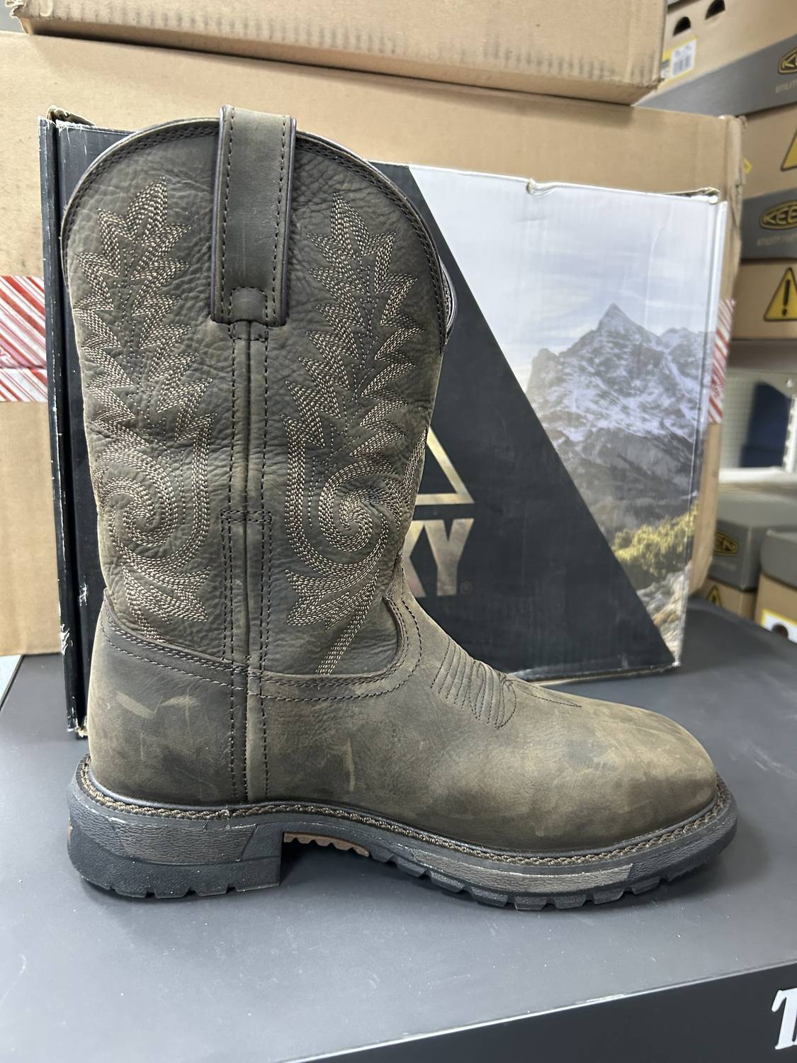 Rocky Men's Ride Flx Steel Toe Waterproof Western Boot in black - men's boots