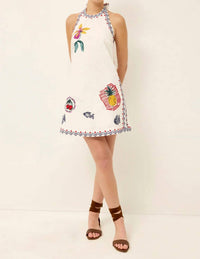 Marie Oliver - Patti Halter Tie-neck Mini Dress