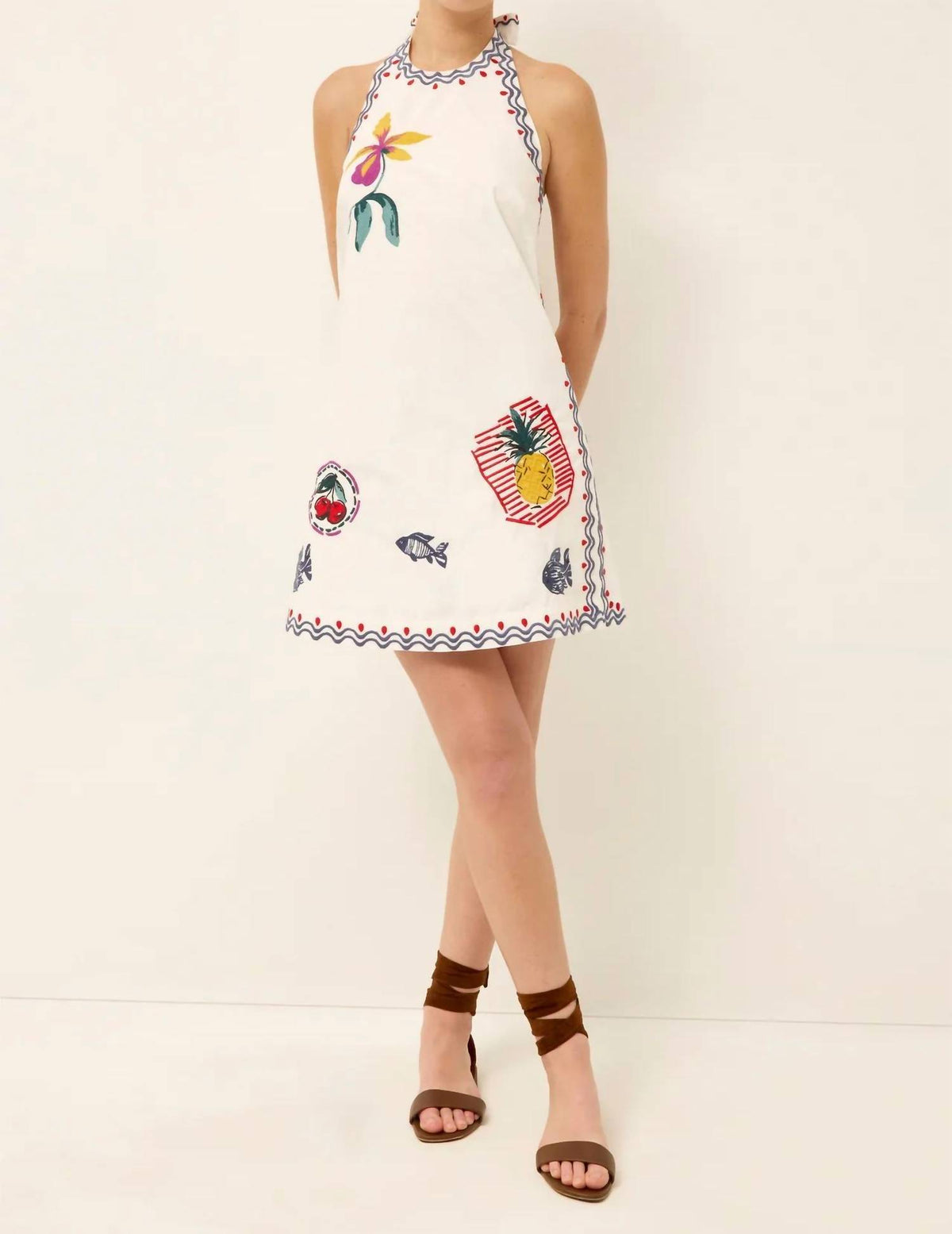 Marie Oliver - Patti Halter Tie-neck Mini Dress