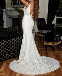 Jessica Mcclintock - Mermaid Deep V-neck Gown