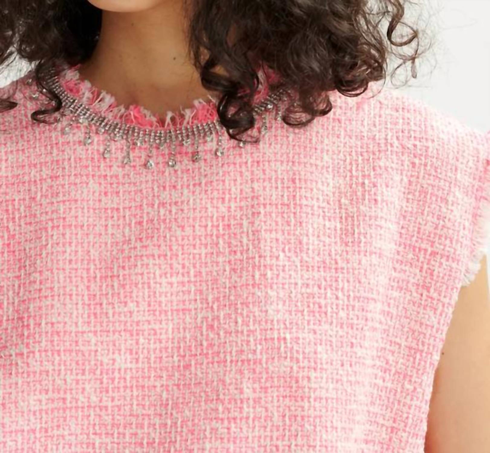Essentiel Antwerp - Sleeveless Sequin Neckline Top