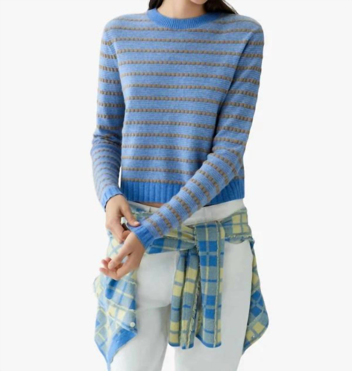 Guest In Residence - Pebble Stripe Shrunken Crewneck Sweater
