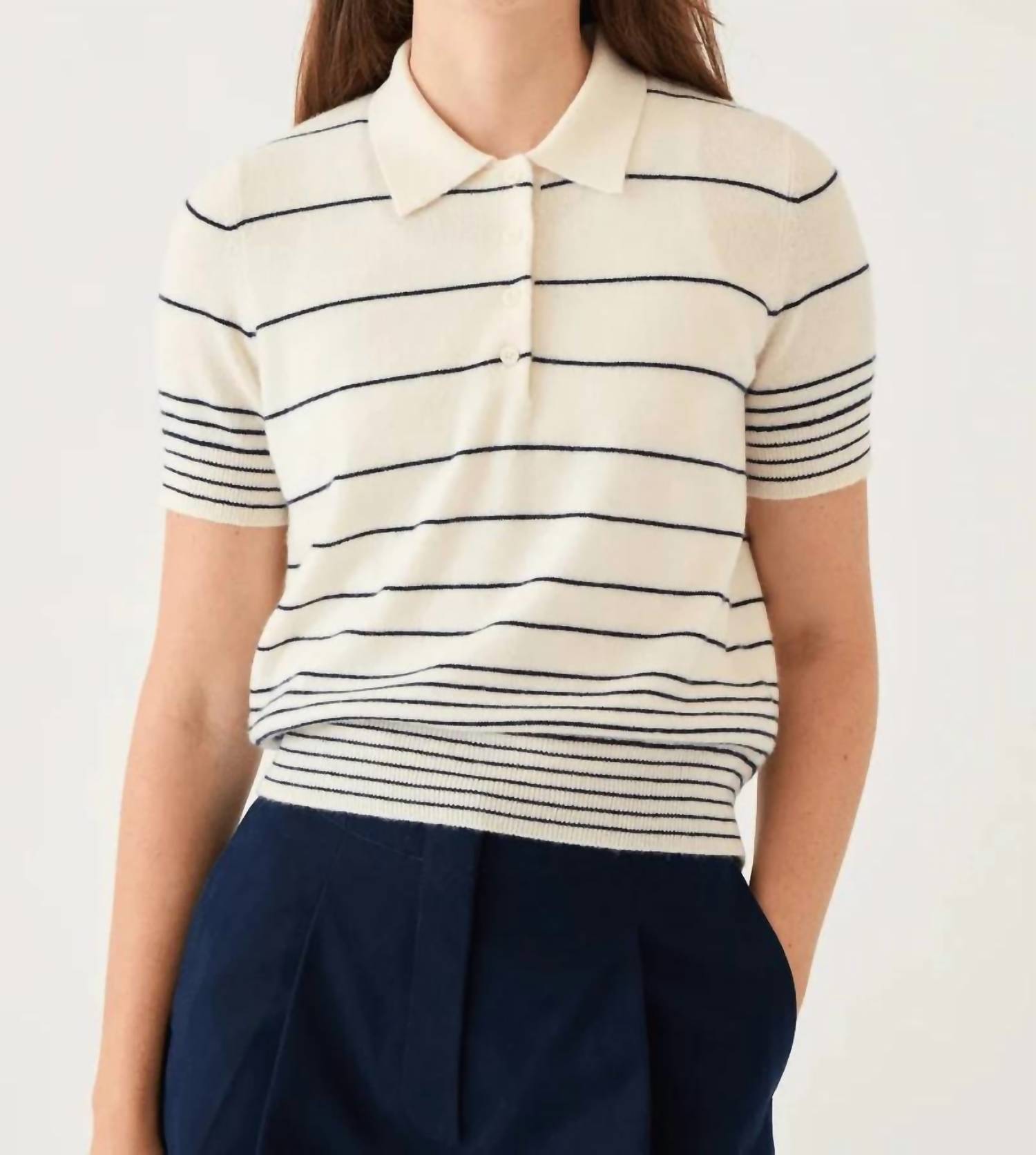 Demylee New York - Drew Striped Cashmere Polo