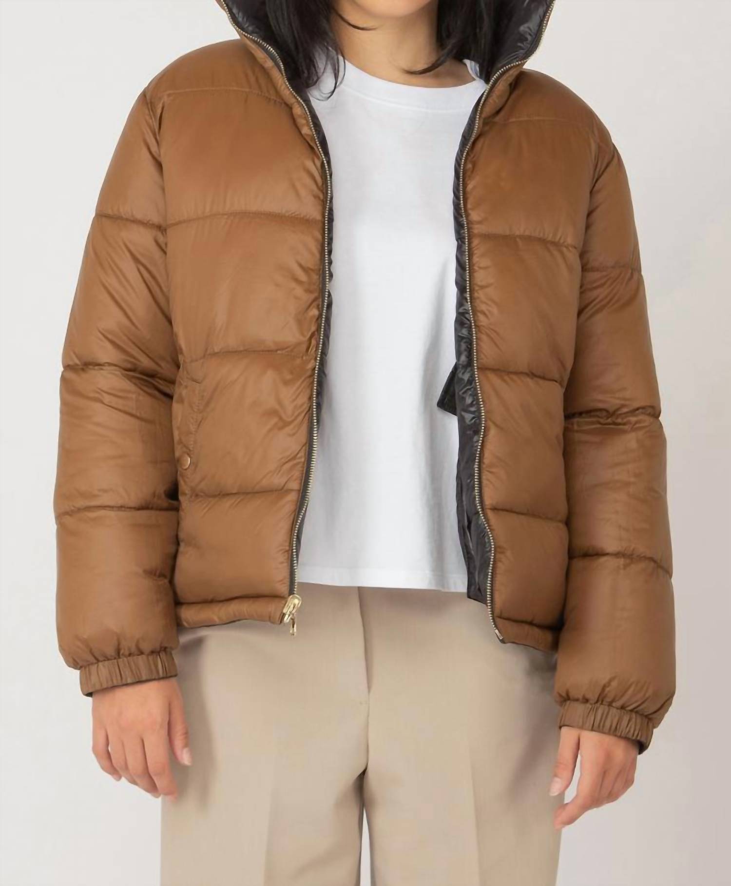 Dex Reversible Puffer Jacket in brown dark brown - women's jacket - view 5