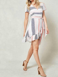 Promesa - Striped Wrap Mini Dress