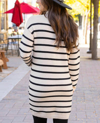 Grace And Lace - Striped Mock Neck Dress