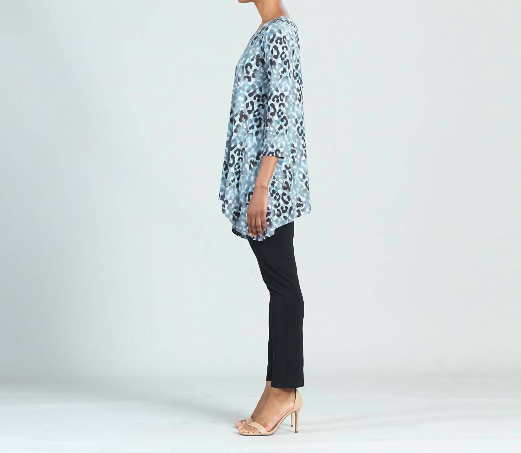 Clara Sunwoo - Leopard Print Soft Pleat Knit Back Tie Tunic