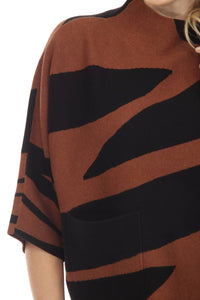 Joseph Ribkoff - Animal Print Jacquard Knit Sweater Top