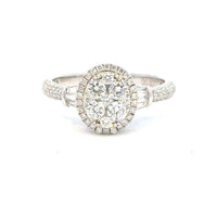 Aamiaa - 1.33 Carat Natural Diamond Oval Cluster Halo Engagement Ring