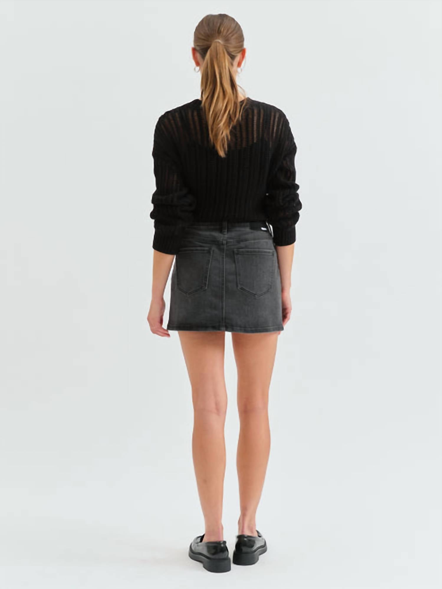 DAZE Malibu Mini Skirt in spade - women's skirt - detail view