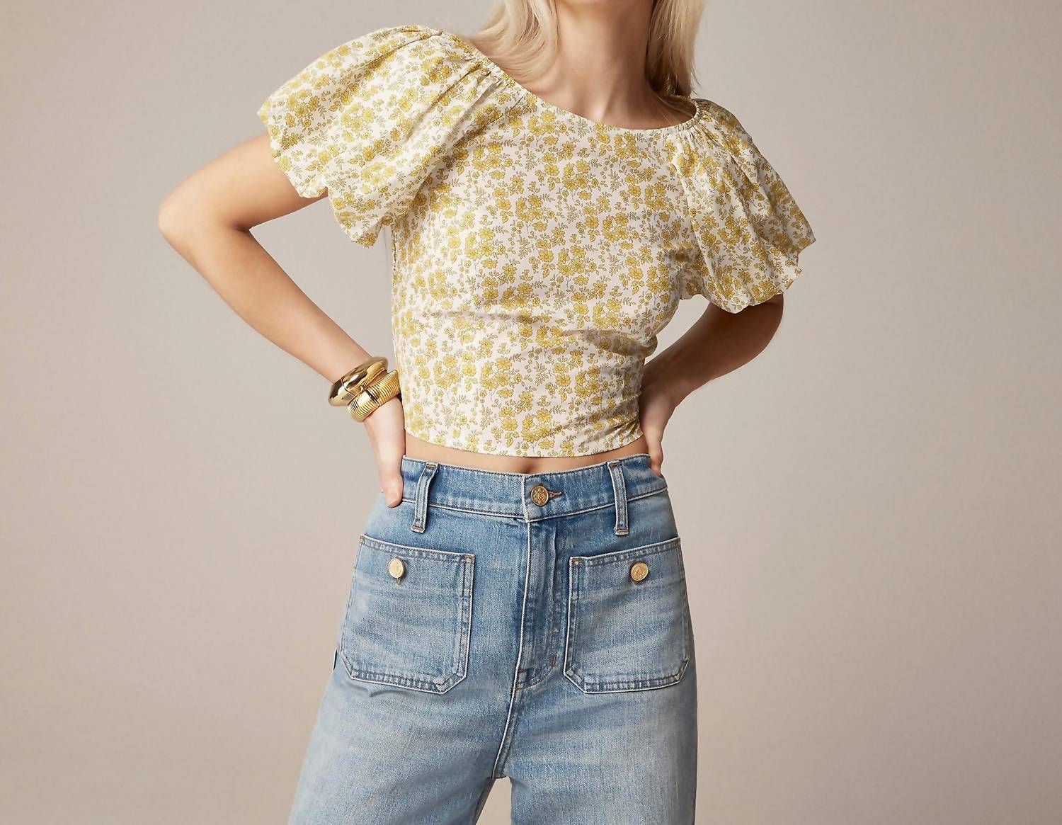 J.Crew - Fitted Puff-sleeve Top