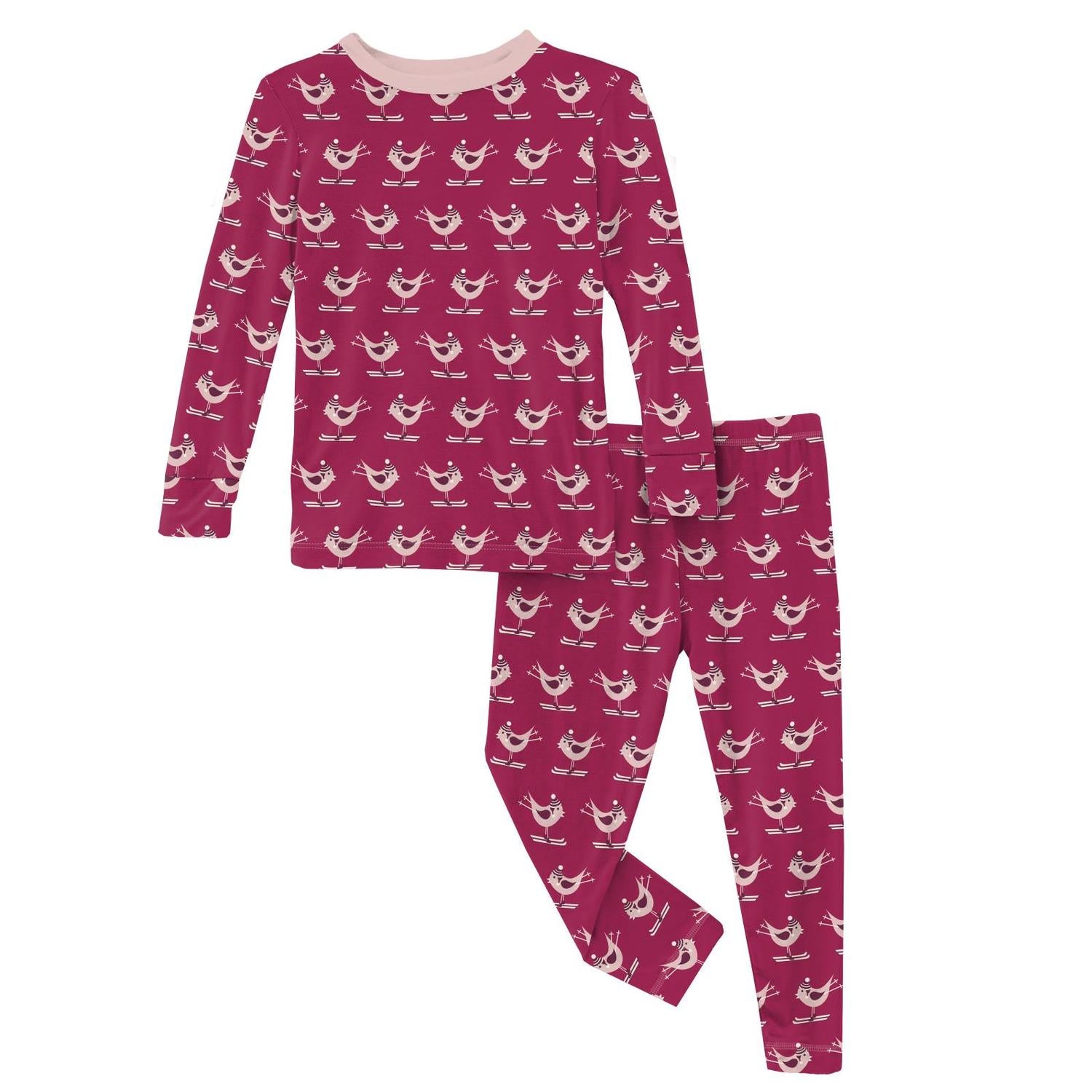 Kickee - Kids' Bamboo Print Long Sleeve Pajama Set
