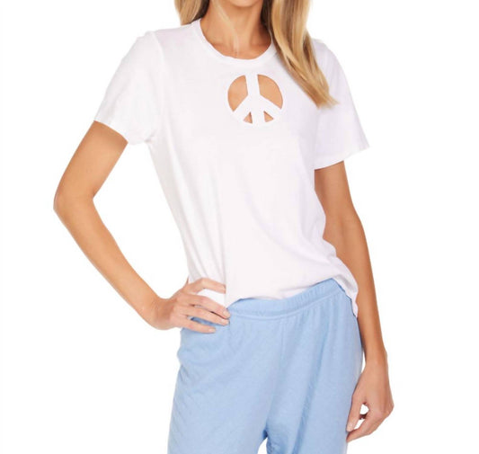 HALL SHORT SLEEVE TEE WITH PEACE CUTOUT