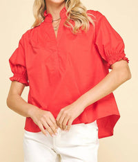 Pinch - Puff Sleeves V-Neck Top
