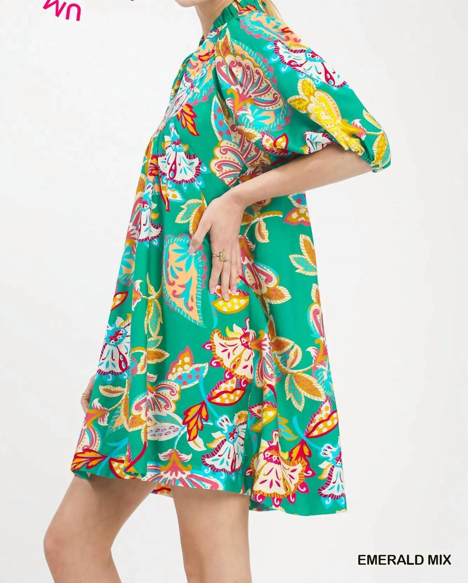 Umgee - Paisley Print Mini Dress