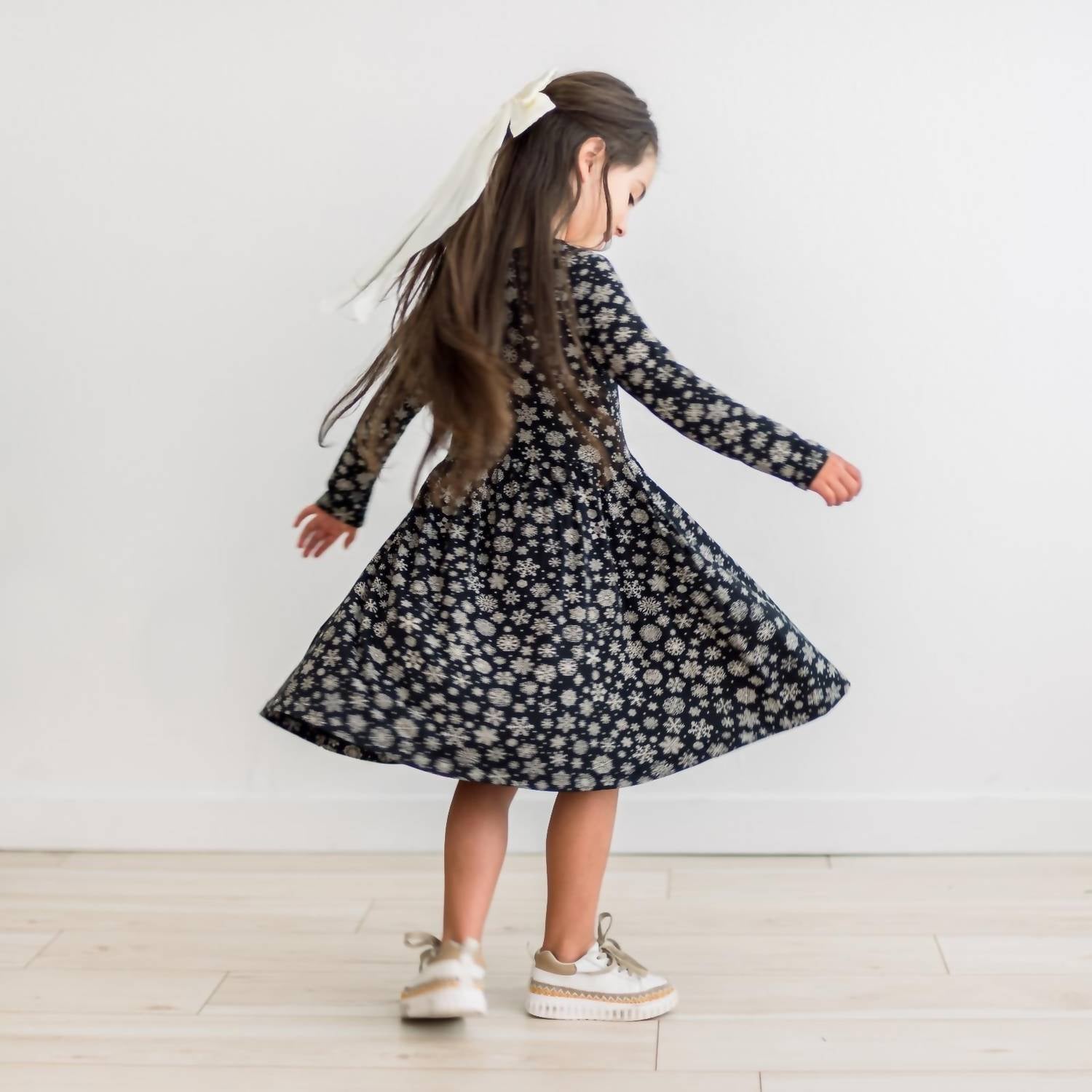 Kickee - Kid's Long Sleeve Twirl Dress With Pockets