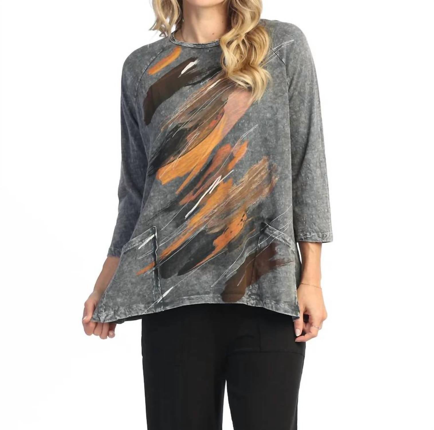Jess & Jane - Opera Mineral Washed Patch Pocket Cotton Top