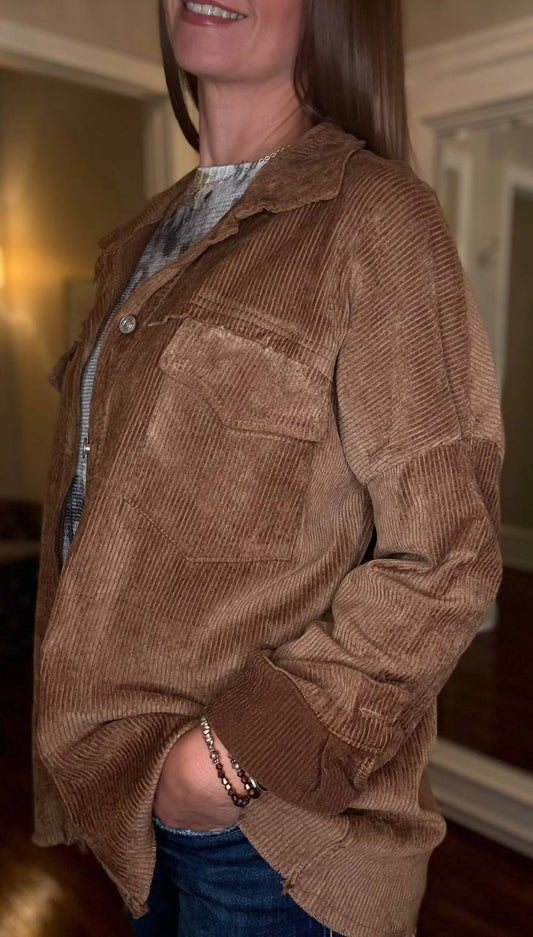 Look Mode Usa - Corduroy Button Up Jacket