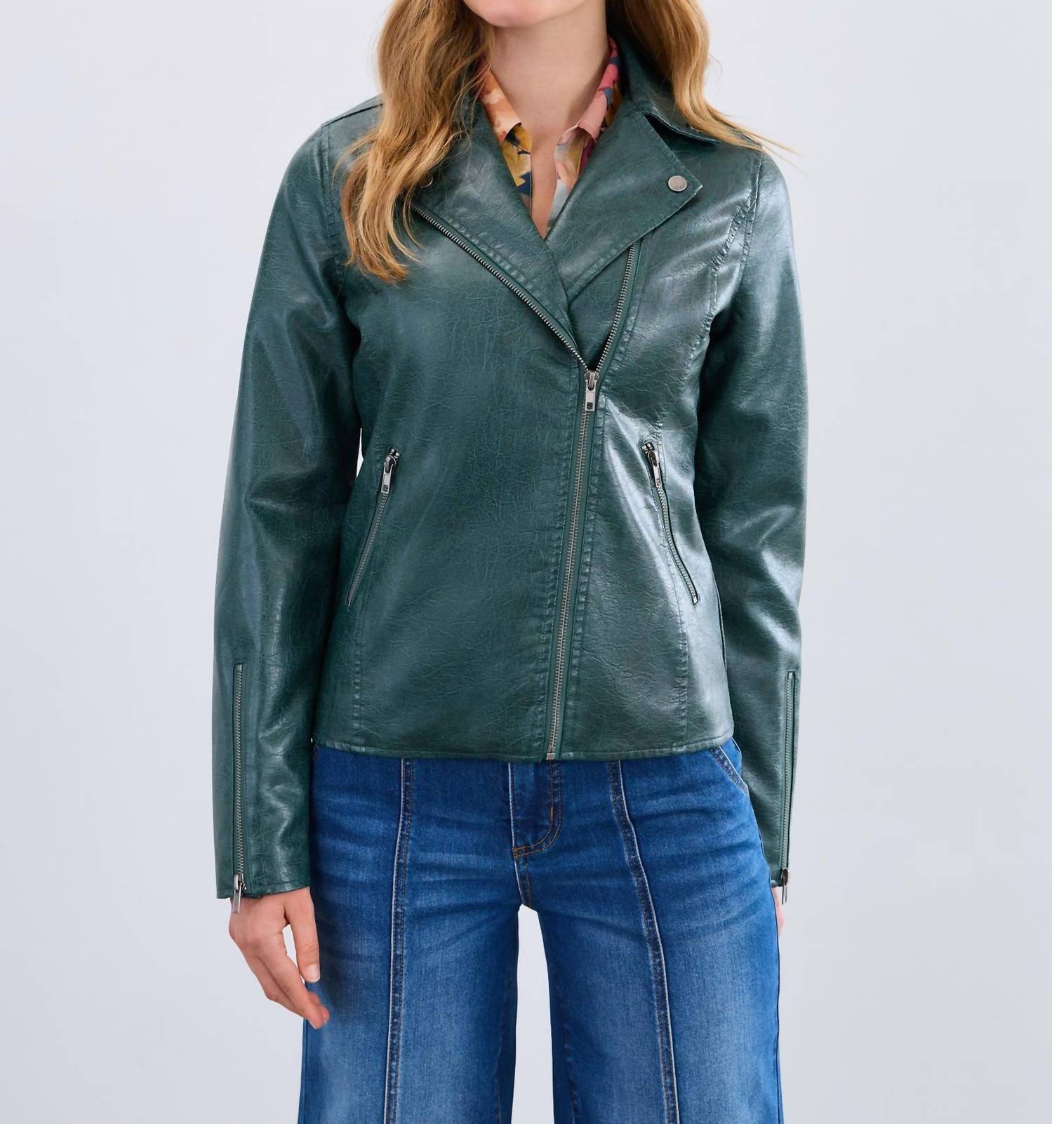 Fdj - Faux Leather Moto Jacket