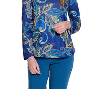 Multiples - Scoop Neck Hem Print Knit Top