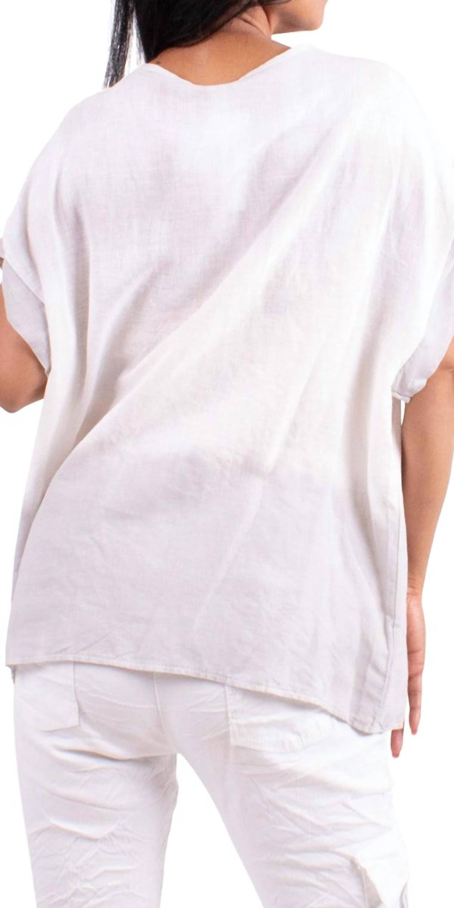 Gigi Moda - Rimini Linen Short Sleeve Blouse