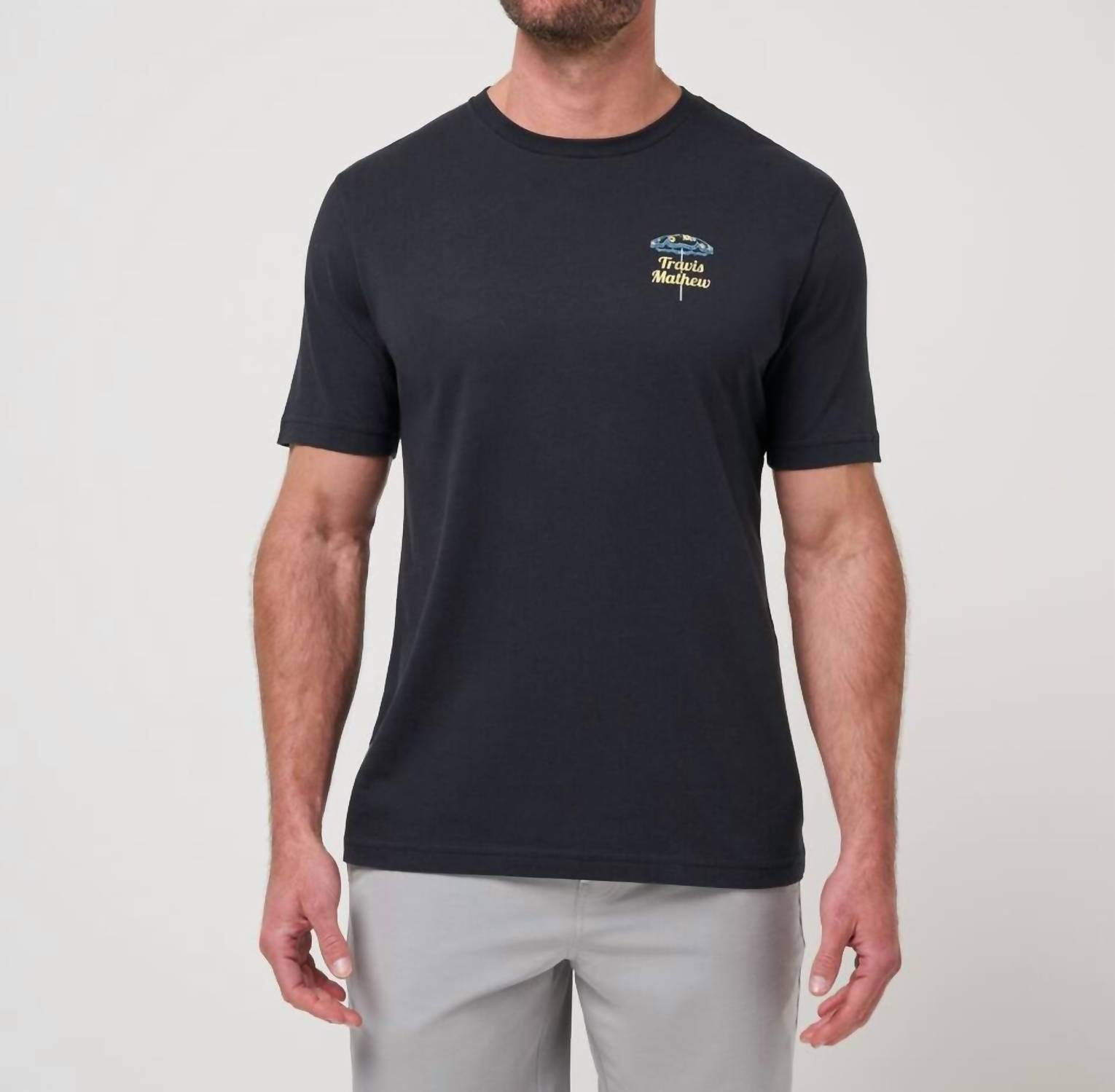 TravisMathew Vacation Home Short Sleeve Tee in black - men's t-shirt
