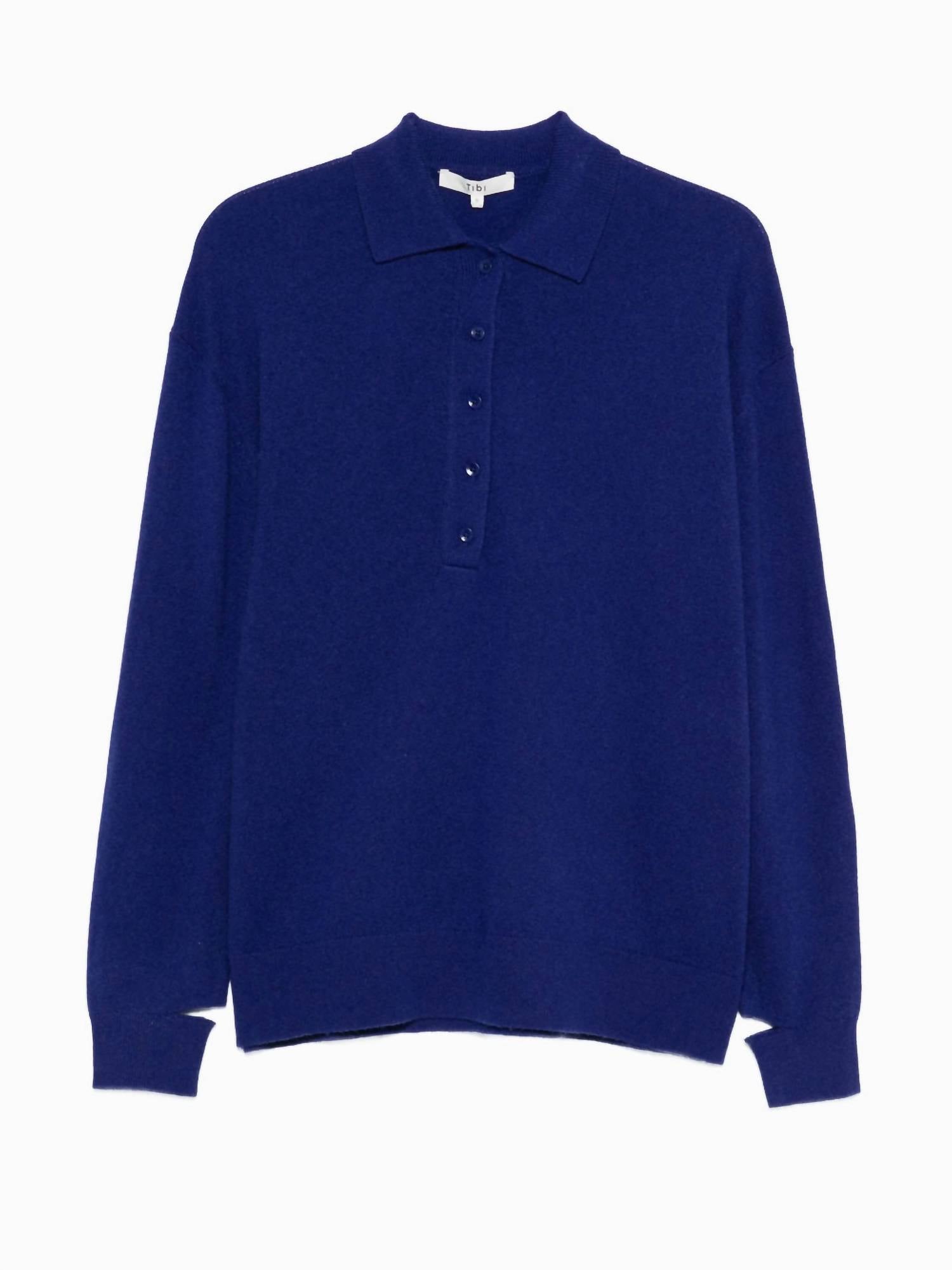 Tibi - Cashmere Easy Polo Sweater