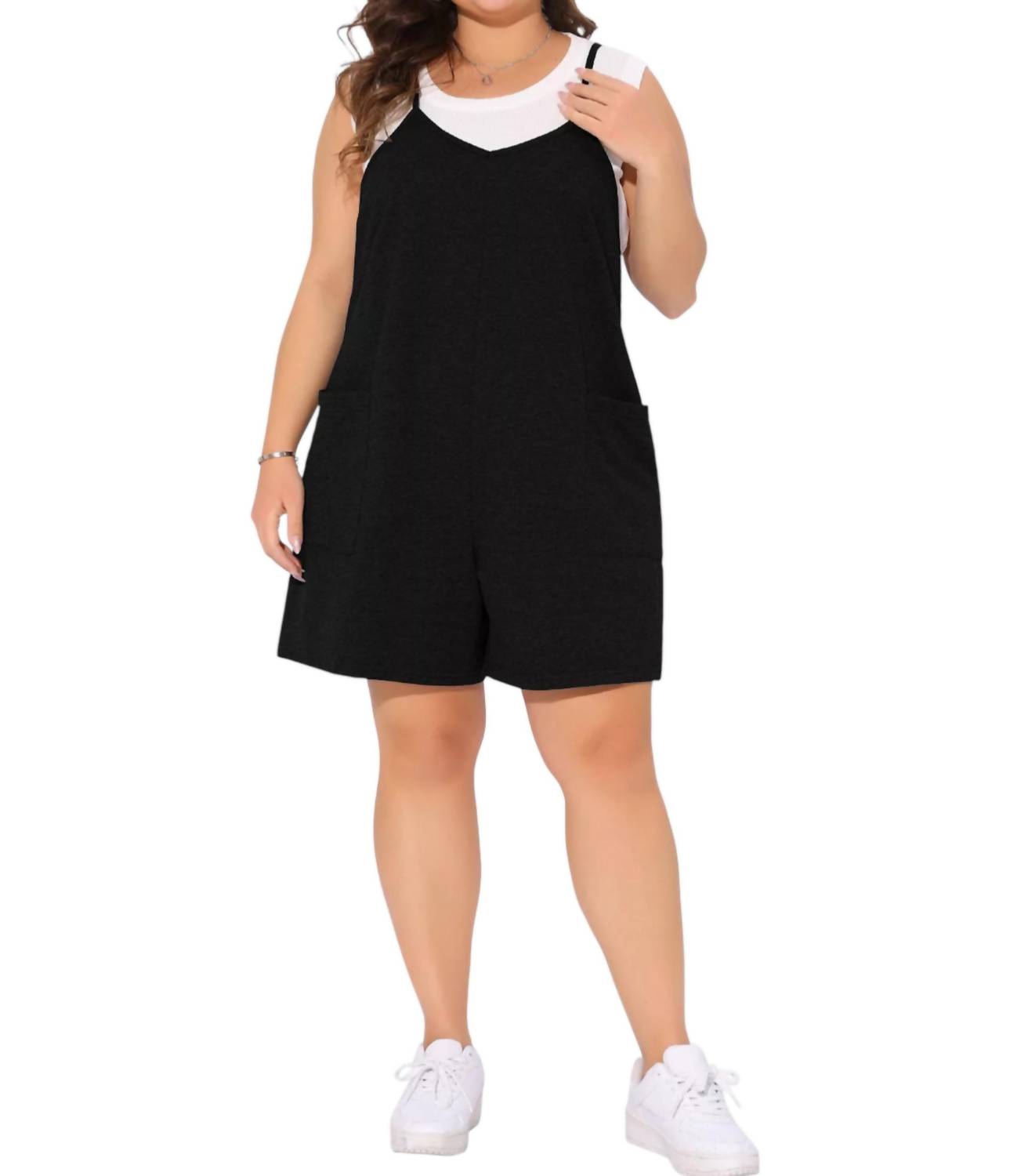 Ces Femme - Raw Edge V-neck Romper