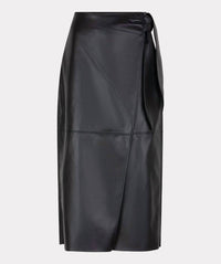 Esqualo - Pu Belted Midi Skirt