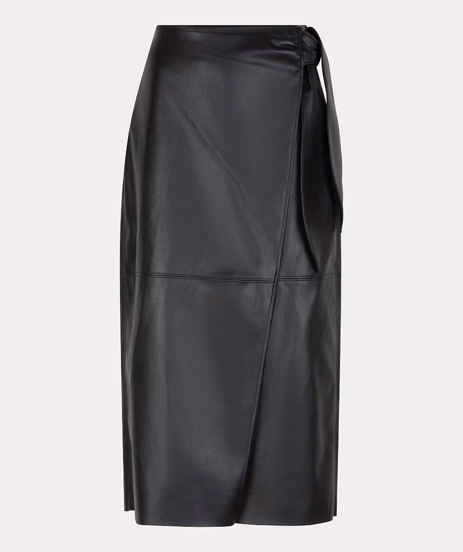 Esqualo - Pu Belted Midi Skirt