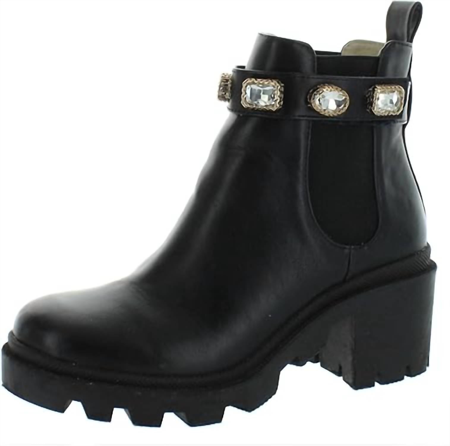 STEVE MADDEN Women's Amulet Ankle Boot in black - women's shoe - detail view