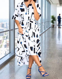 entro City Lights Midi Shirt Dress in white - women's dress