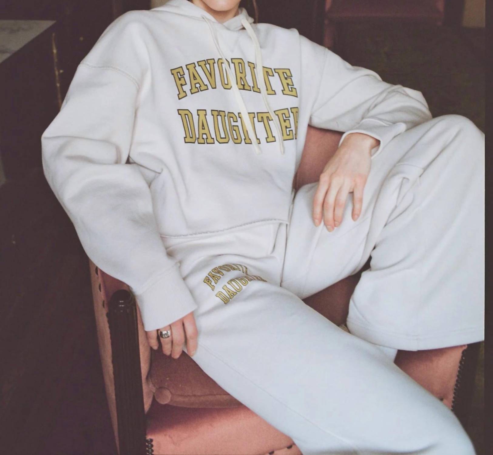 Favorite Daughter - Embroidered Wide Leg Sweatpant