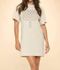 Zutter - Cowboy Boots Toe Stitch Western Graphic Tunic Top