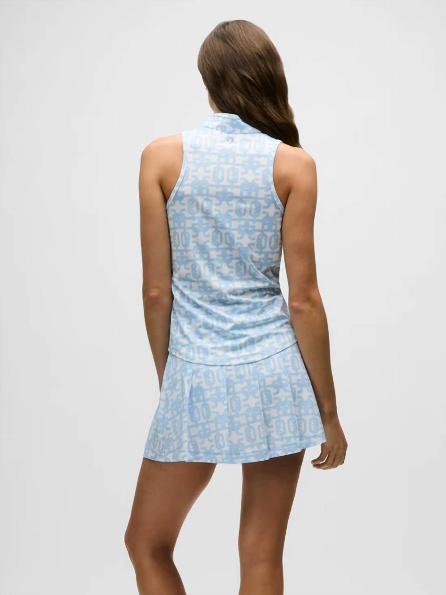Greyson Clothiers - Alpha Glyph Sleeveless Vesta Mock Neck Top