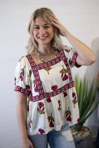 Umgee - Prairie Marigold Western Boho Blouse