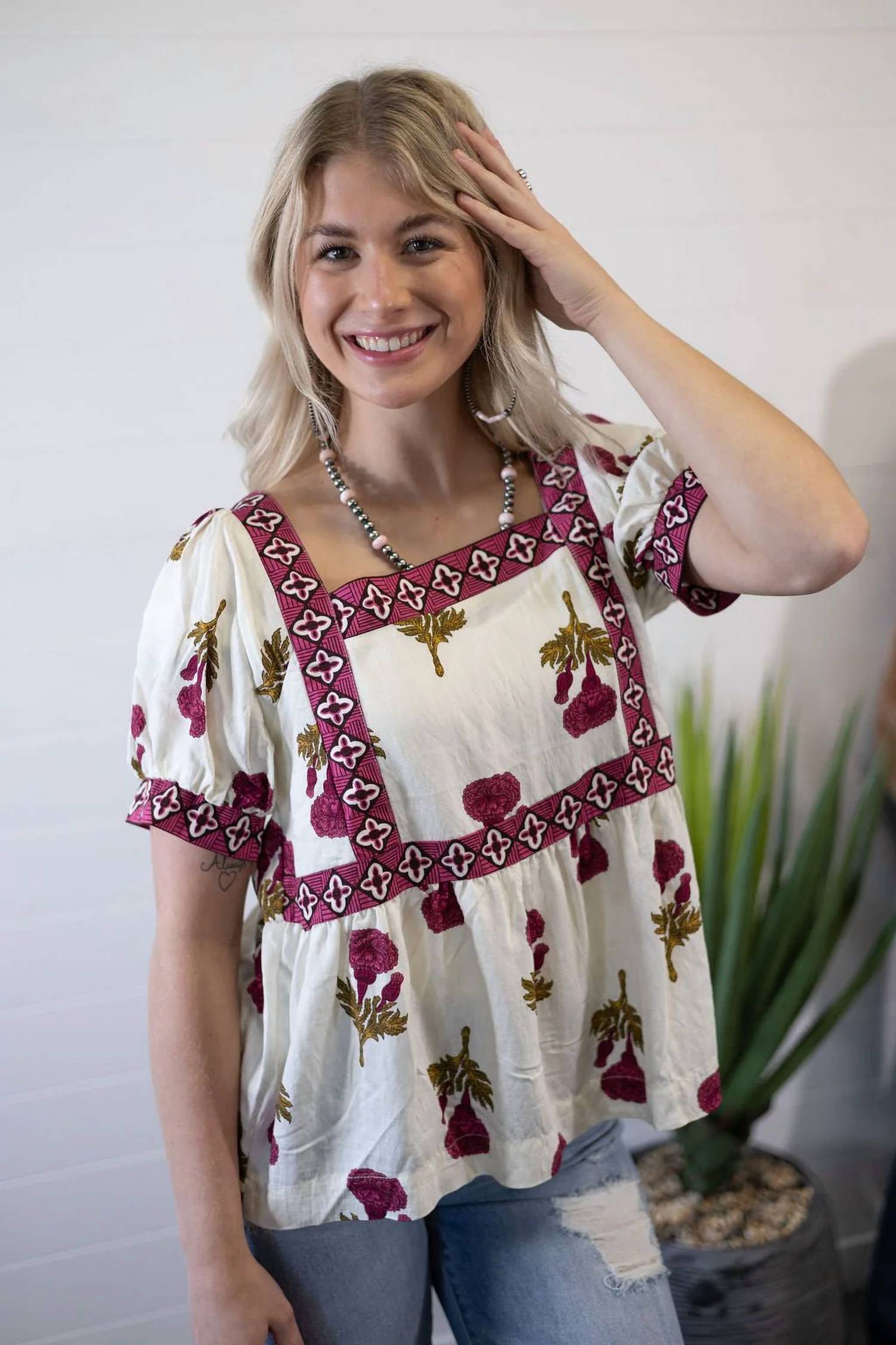 Umgee - Prairie Marigold Western Boho Blouse