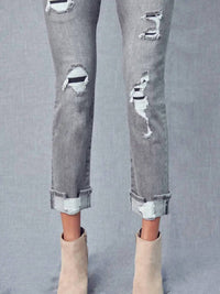 Kancan - Distress High Rise Skinny Straight Jean