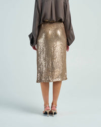 TWP Fishscale Ladylike Midi Skirt in honey - women's skirt - view 5