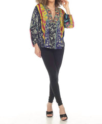 Johnny Was Cantero Jacket in blue - women's jacket - alternate view