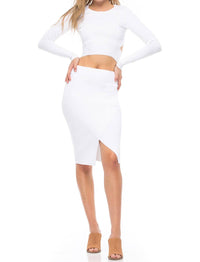 Kendall + Kylie - Compact Long Sleeve Crop Top