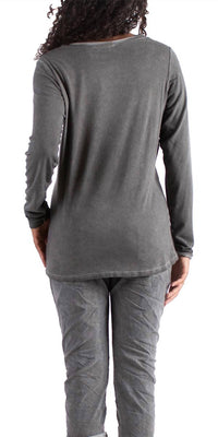 Gigi Moda - Rita Raw Edge Long Sleeve Top